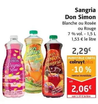 Colruyt Sangria don simon offre