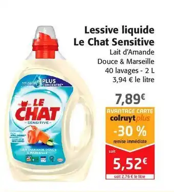 Colruyt Lessive liquide le chat sensitive offre
