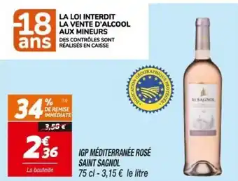 Netto SAINT SAGNOL IGP méditerranée rosé offre