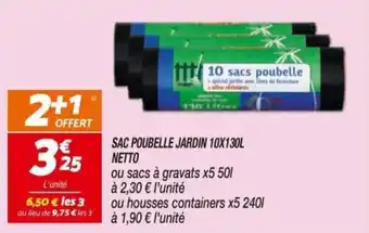 Netto NETTO sac poubelle jardin 10x130L offre
