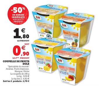 Super U Coupelle de fruits dole offre