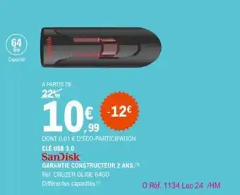 E.Leclerc SANDISK cle usb 3.0 offre
