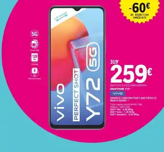 E.Leclerc VIVO smartphone Y72 offre
