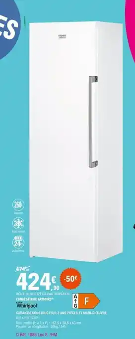 E.Leclerc WHIRLPOOL congélateur armoire offre