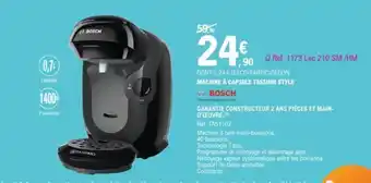 E.Leclerc BOSCH machine à capsule tassimo style offre