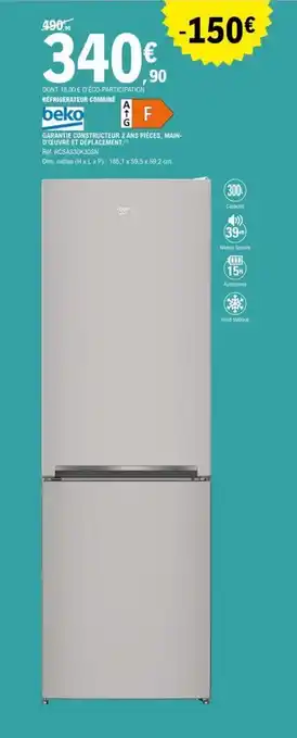 E.Leclerc BEKO réfrigerateur combiné offre