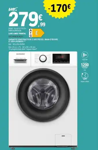 E.Leclerc SCHNEIDER lave-linge frontal offre