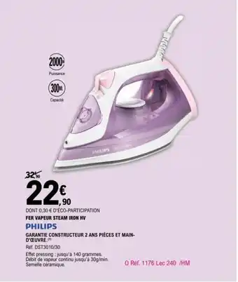 E.Leclerc PHILIPS fer vapeur steam iron hv offre