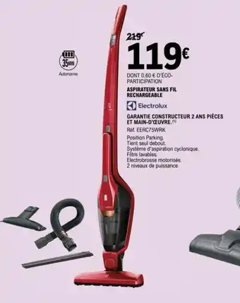 E.Leclerc ELECTROLUX aspirateur sans fil rechargeable offre