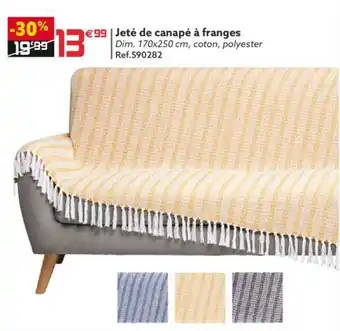 Gifi Jeté de canapé à franges offre