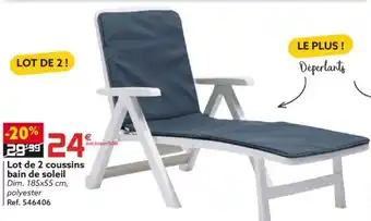 Gifi Lot de 2 coussins bain de soleil offre