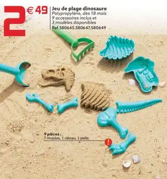 Gifi Jeu de plage dinosaure offre