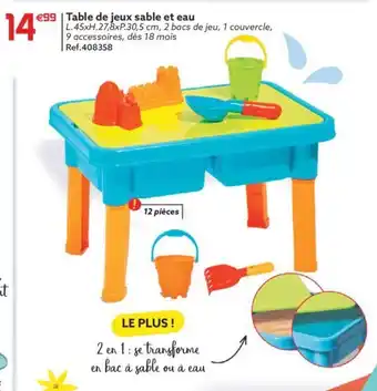 Gifi Table de jeux sable et eau offre