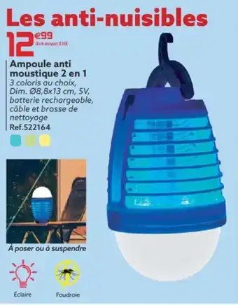 Gifi Ampoule anti moustique 2 en 1 offre