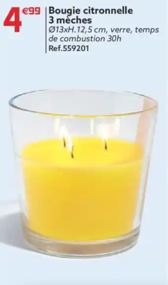 Gifi Bougie citronnelle 3 mèches offre
