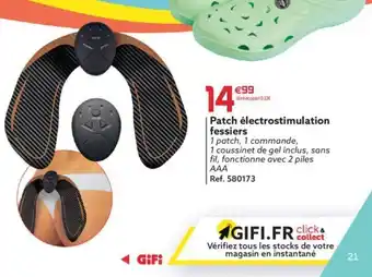 Gifi Patch électrostimulation fessiers offre