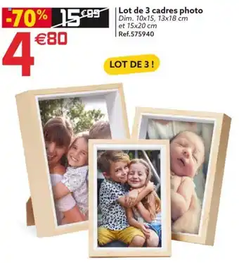 Lot de 3 cadres photo