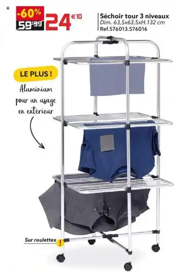 Gifi Séchoir tour 3 niveaux offre