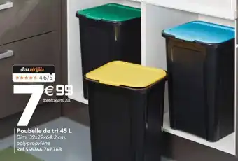Gifi Poubelle de tri 45 L offre