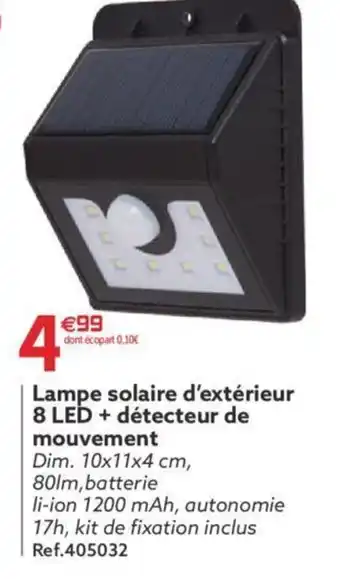 Gifi Lampe solaire d'extérieur 8 LED + détecteur de mouvement offre