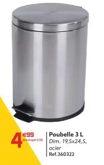 Gifi Poubelle 3 L offre