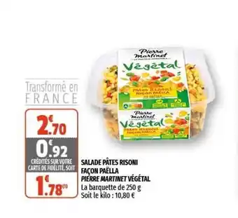 Coccimarket PIERRE MARTINET VÉGÉTAL salade pâtes risoni façon paëlla offre