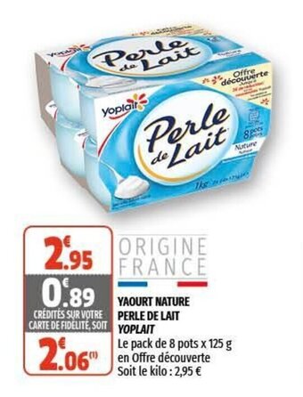 Coccimarket YOPLAIT yaourt nature perle de lait offre