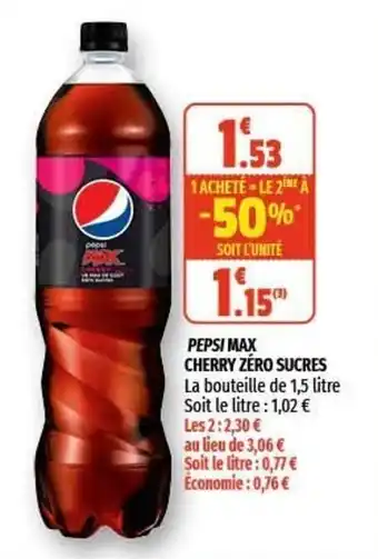 Coccimarket PEPSI MAX cherry zéro sucres offre