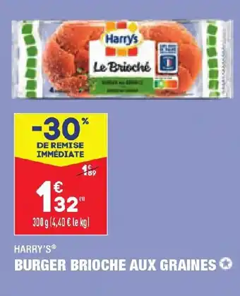 ALDI HARRYS burger brioche aux graines offre