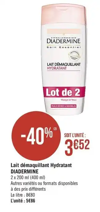 Casino Supermarchés Lait Démaquillant Hydratant Daidermine offre