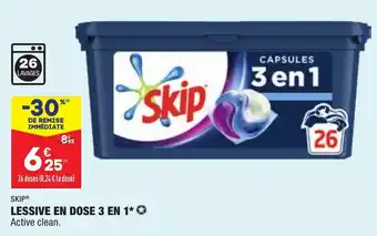 ALDI SKIP lessive en dose 3 en 1 offre