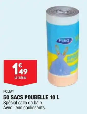ALDI FOLIA 50 sacs poubelle 10 L offre