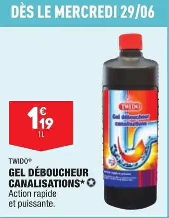 ALDI TWIDO gel déboucheur canalisations offre
