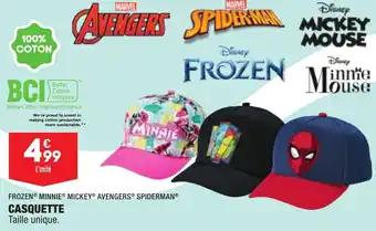 FROZEN MINNIE MICKEY AVENGERS SPIDERMAN casquette