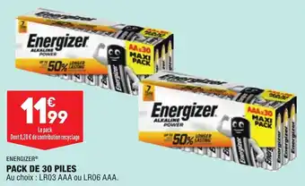 ALDI ENERGIZER pack de 30 piles offre