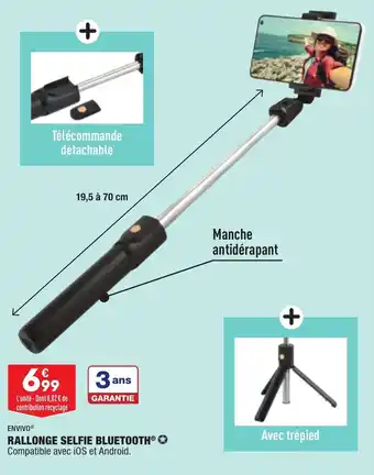 ALDI ENVIVO rallonge selfie bluetooth offre
