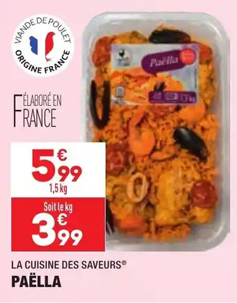ALDI LA CUISINE DES SAVEURS paëlla offre