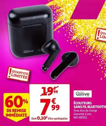 Auchan Qilive écouteurs sans fil bluetooth offre