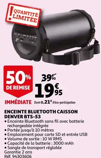 Denver enceinte bluetooth caisson bts-53