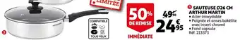 Auchan Arthur martin sauteuse 26 cm offre
