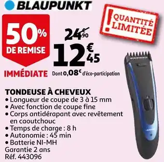 Auchan Blaupunkt tondeuse à cheveux offre