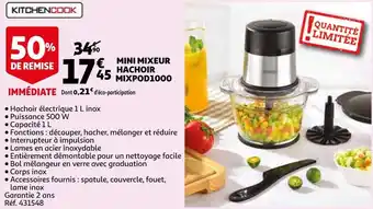 Auchan Kitchencook mini mixeur hachoir mixpod1000 offre
