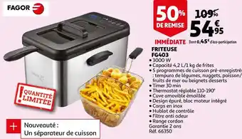 Auchan Fagor friteuse fg403 offre