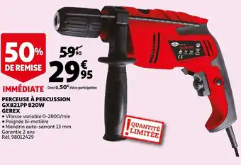 Gerex perceuse à percussion gx821pp 820w