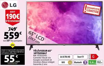Auchan Lg téléviseur 65” up75006lf offre