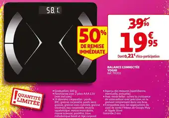Auchan Yoghi balance connectée offre