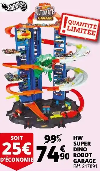 Auchan Hot wheels hw super dino robot garage offre