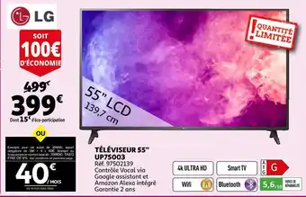 Auchan Lg téléviseur 55” up75003 offre