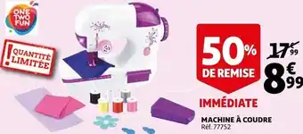 Auchan One two fun machine à coudre offre