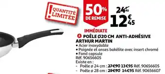 Auchan Arthur martin poêle 20 cm anti-adhésive offre